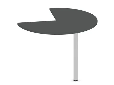 aanbouwtafel,i.h.v.,HxØ 720-840x1000mm,driekwartrond,MS-donkergrijs