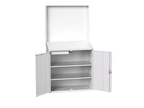 lessenaarkast achterwand 2000x1050x550mm 2 legbord/1lade RAL7035