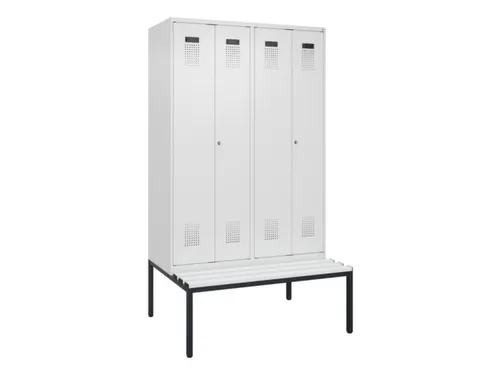 PBM-locker met bank,HxBxD 2120x1200x815mm,4vak,vak B 300mm