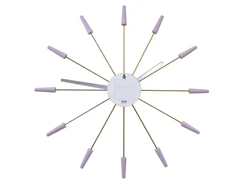 Wandklok NeXtime Plug Inn 58cm lavendel RVS