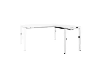 Bureau Linesto N4 aanbouwtafel 80x60cm krijtwit 25mm wit - 1