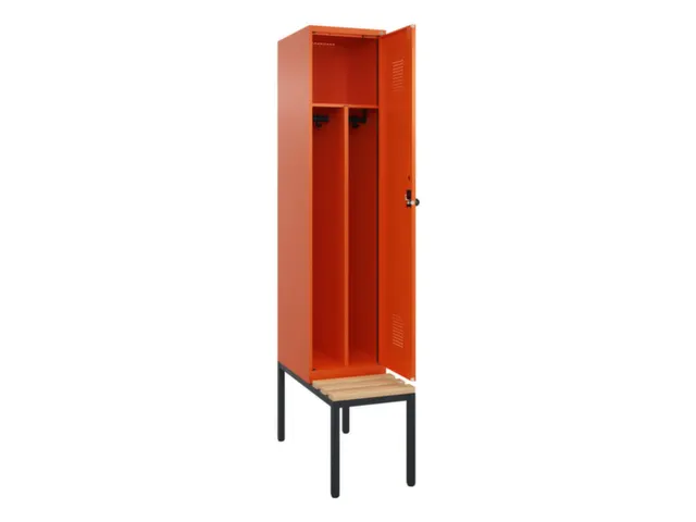 locker met bank,voor scheiding van kleding,HxBxD 2120x400x815mm,1vak