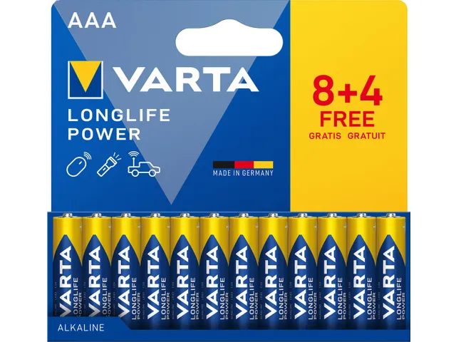 Longlife Power AAA Batterijen Pak à 12 stuks (8+4 gratis)