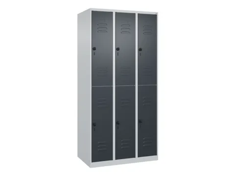 dubbeldekse locker,HxBxD 1850x900x500mm,3x2vak.,vak B 300mm