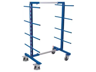 Draagarmwagen 400kg Dubbelzijdig 2 Staanders 16 Liggers Ral5010 - 2