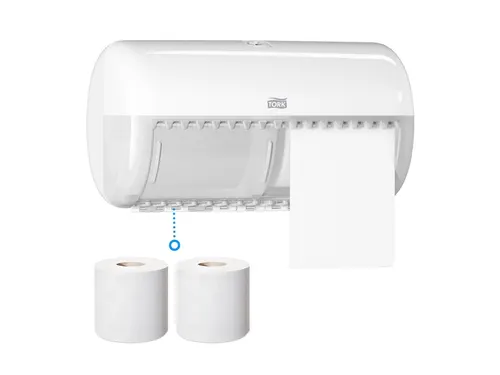 Tork 557000 T4 Toiletpapier Dispenser Elevation Twin Verticaal Wit