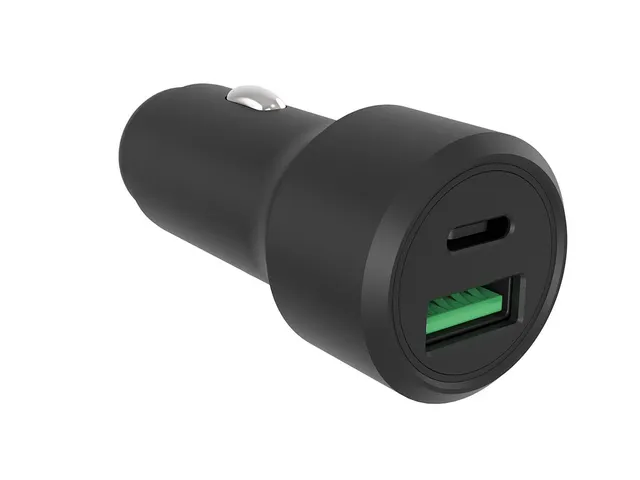 USB Autolader - Aluminium Behuizing - 2 Uitgangen - USB-A & USB-C - 38