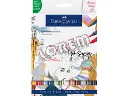 Sketchmarker Faber-Castell Goldfaber etui 12 stuks op alcoholbasis