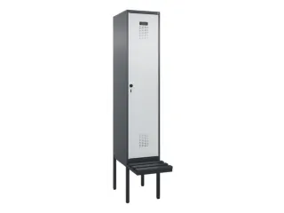 locker met bank,voor scheiding van kleding,HxBxD 2120x400x815mm,1vak - 2