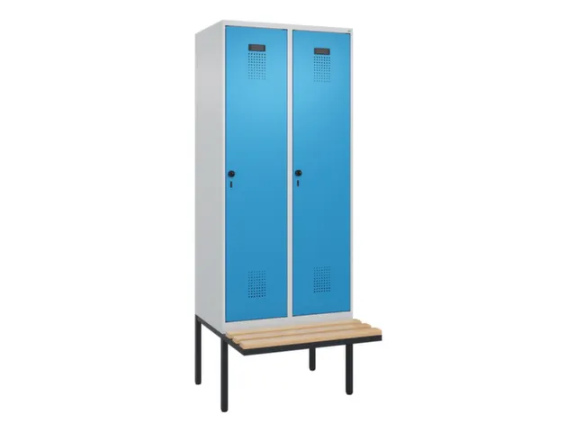 locker met bank,voor scheiding van kleding,HxBxD 2120x800x815mm,2vak