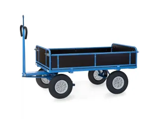 Handtrekwagen 6455PZ 750kg 1540x840mm hout polyurethaan trekoog - 1