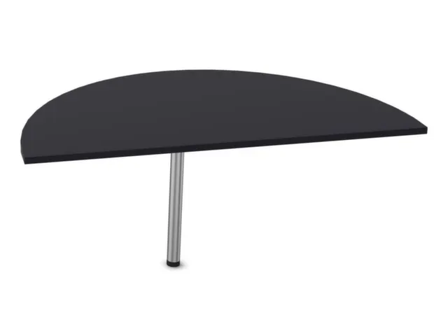 aanbouwtafel,HxBxD 740x1400x700mm,halfrond,CC-zwart