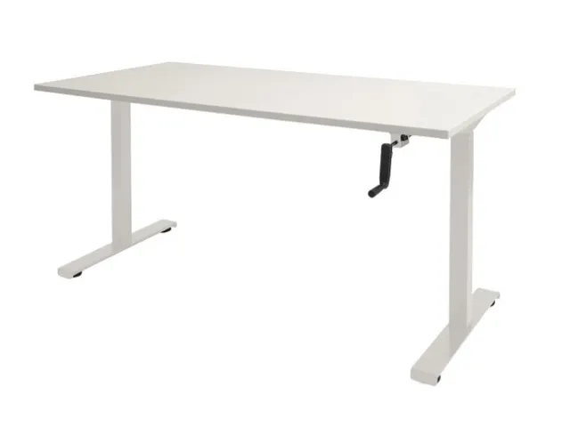 Dextro Slinger Bureau Zit-sta T-poot 140x80 Krijtwit 25mm Wit