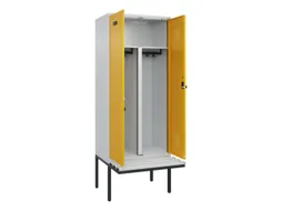 PBM-locker met bank,HxBxD 2120x800x815mm,2vak,vak B 400mm,draaigrendel