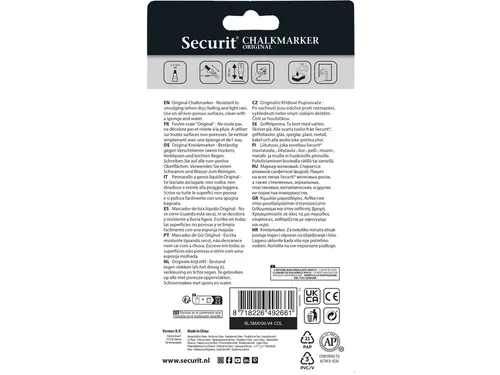 Krijtstift Securit Sma-100 Rond Assorti 1-2mm Blister à 4st