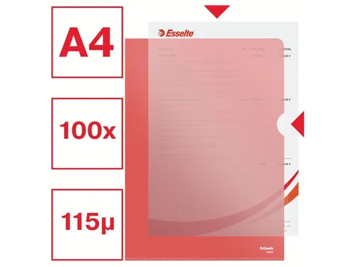L-map Esselte Standaard A4 Pp Rood 0.11mm