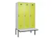 locker met bank,voor scheiding van kleding,HxBxD 2120x1200x815mm,3vak