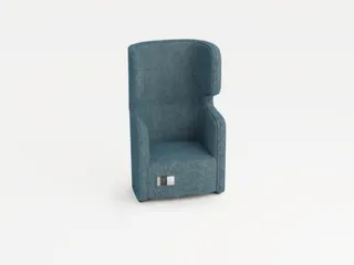 fauteuil,1-zits,geluidabsorberend,stof lichtblauw,HxBxD 1330x860x760mm - 1