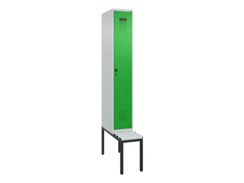 locker met bank,voor scheiding van kleding,HxBxD 2120x300x815mm,1vak