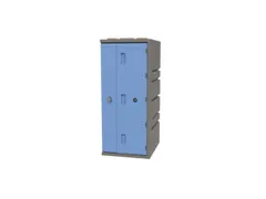 Kunststof locker,HxBxD 910x385x470mm,1vakken,draaigrendel,romp grijs