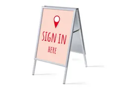 Stoepbord A1 complete set met print "Sign in here" Rood