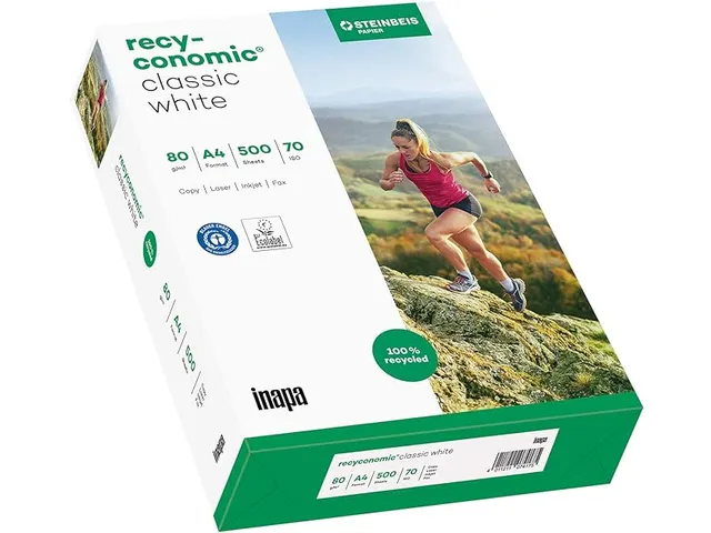 Recyconomic recycled kopieerpapier A4 classic wit 80 gram 500vel