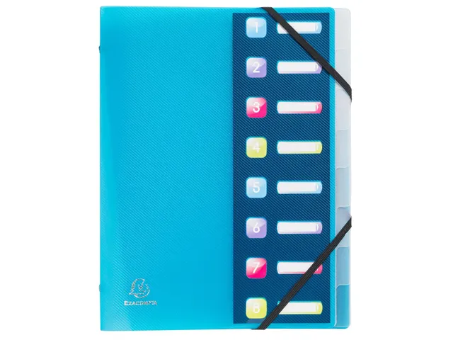 Sorteermap PP CRYSTAL 8 vak ass