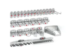 Haken Voor Geperforeerde Platen Assortiment 28-Delig Aluminium-Kleurig