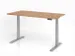 Bureau assis-debout électrique 640-1290x1600x800mm noyer/argenté