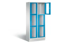 Lockerkast 1800x810x500mm 2x3 vakken Cilinderslot, Sokkel, RAL5012