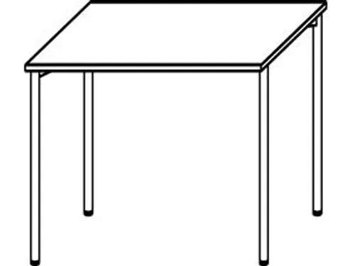 Bureau 4-Poot Hxbxd 680-800X800X800Mm Ronde Buis Lichtgrijs