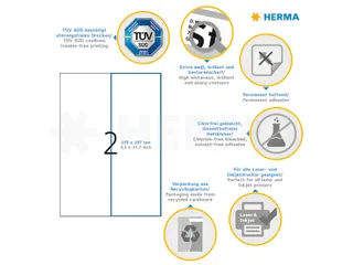 HERMA 4658 Premium etiketten A4 105x297mm Wit 200 stuks - 5
