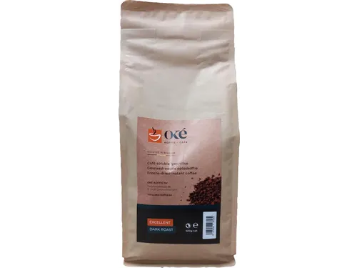 OKE Koffie Instant Excellent Dark Roast oploskoffie zak 500 gram