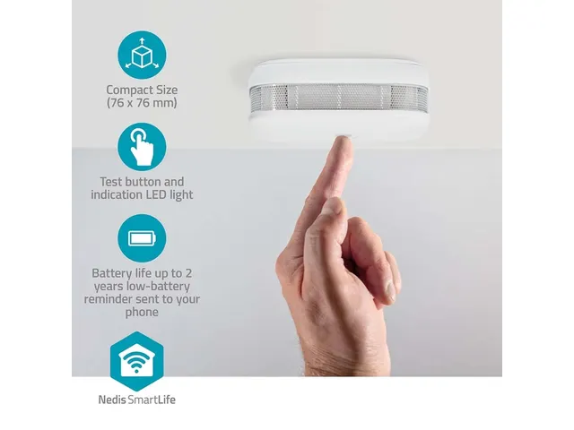 Rookmelder Nedis Smartlife Wifi 10 jaar sensor wit