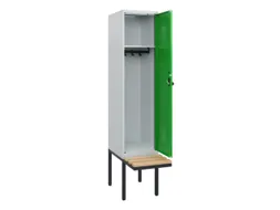 locker met bank,HxBxD 1950x400x815mm,1vak,vak B 400mm,draaigrendel