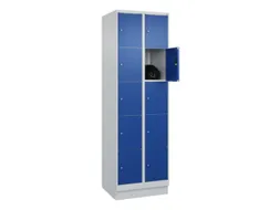 lockerkast,HxBxD 1950x600x500mm,2x5vakken,vak B 300mm,cil.-slot,sokkel