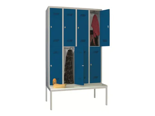banklocker,dubbeldeks,HxBxD 2150x1200x800mm,RAL7035,front RAL5010