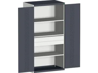 systeemkast 2000x1300x650mm 3xStalen bodem 2laden Ral7035 Ral7016 - 1