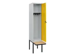 locker met bank,HxBxD 1950x400x815mm,1vak,vak B 400mm,draaigrendel