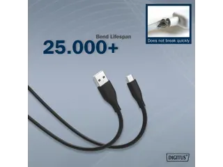 USB-C siliconen oplaadkabel USB-A USB-C 0,5m USB 2.0 60W zwart - 10