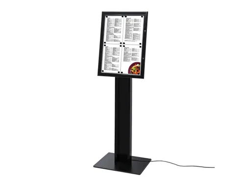 Menustandaard LED Verlicht Zwart 4xA4