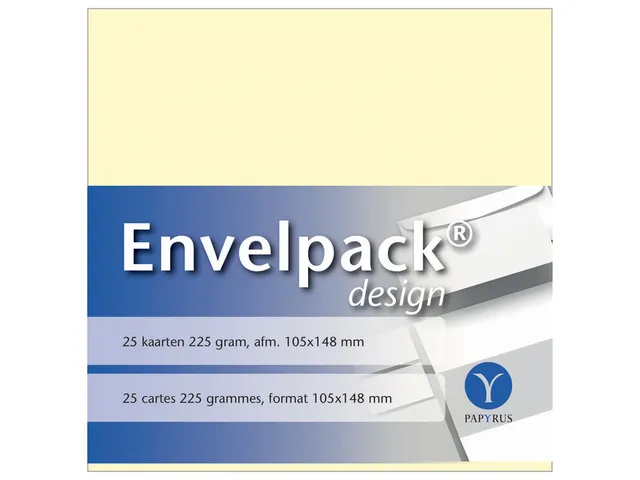 Enkele kaart Papyrus Envelpack Design A6 105x148mm ivoor 894420 25 st