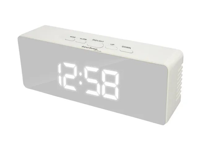 Wekker Technoline WT 475 140x53x35mm wit LED blauw/groen