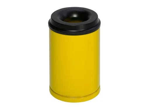 prullenmand zelfblussend 15 liter HxØ 370x250mm kop zwart geel