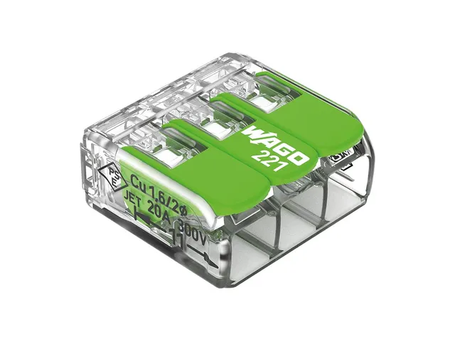 Compacte Lasstekker 3 x 0,2 - 4mm² Voor Alle Draadtypes - Groen