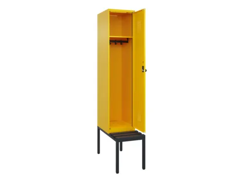 locker met bank,HxBxD 2120x400x815mm,1vak,vak B 400mm,draaigrendel