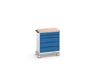 gereedschapswagen 980x800x600mm multiplexblad 5 laden RAL7035+RAL5010 - 1