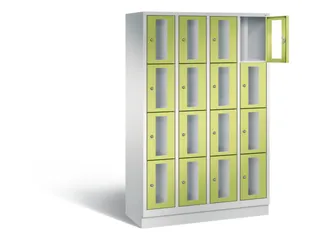 Lockerkast 1800x1190x500mm 4x4 vakken Cilinderslot, Sokkel, RDS1108060 - 1