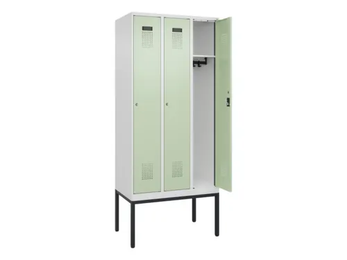 locker,HxBxD 2120x900x500mm,3vak,vak B 300mm,cil.-slot,voetonderstel