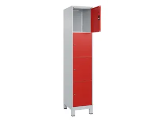 lockerkast,HxBxD 1950x400x500mm,1x4vakken,vak B 400mm,cil.-slot,voeten - 1